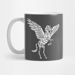 Origami Pegasus Outline on White Mug